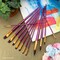 RSET-9315 | 12pc Burgundy Taklon Long Handle Variety Brush Set
